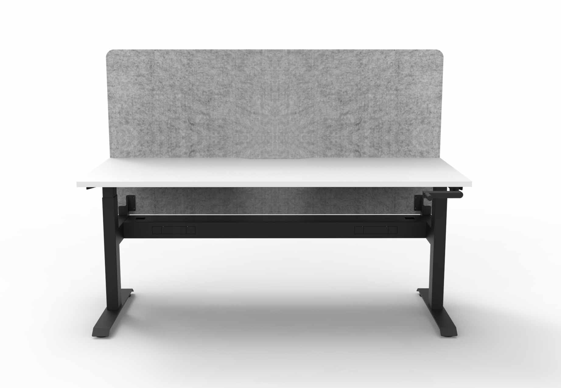 Boost Crank Single Sided Workstation with Cable Tray and Eco Screen